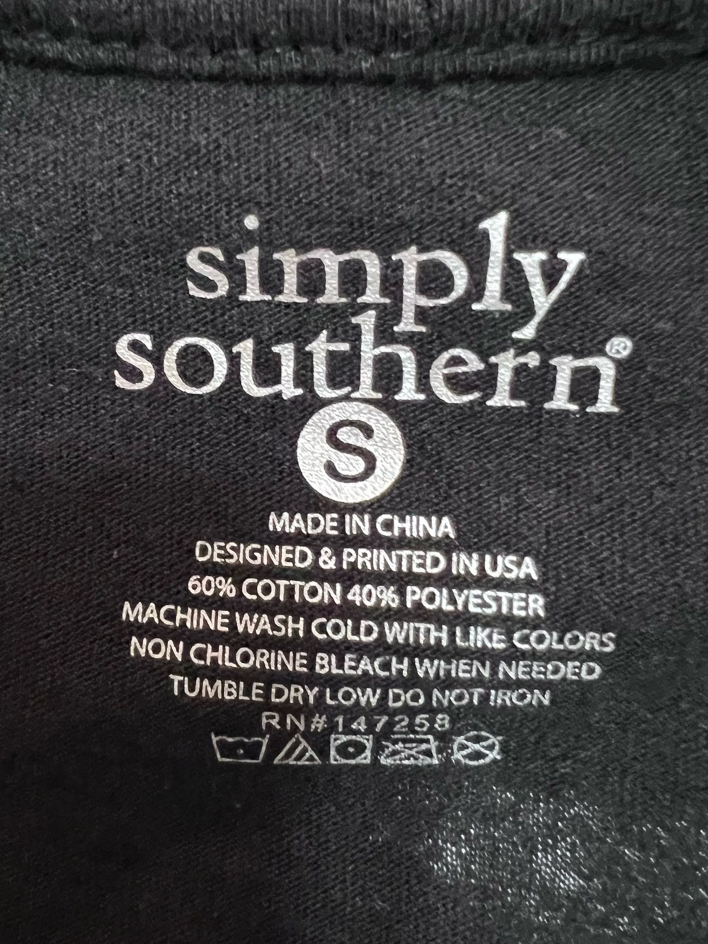 Simply Southern Black Long Sleeve Tee ‘Hey Boo’ Halloween Graphics. Size Small. - Picture 3 of 12